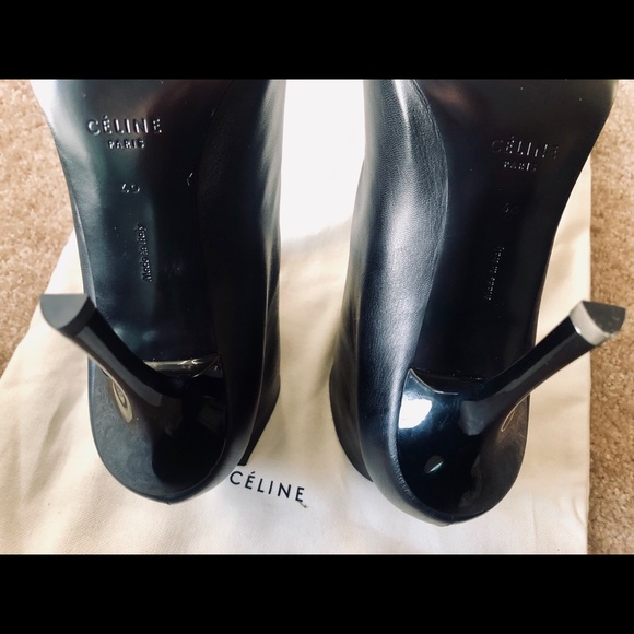 Celine Pointed Toe Leather Ankle Booties - Picture 6 of 6